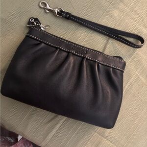 Coach Black Leather Wristlet